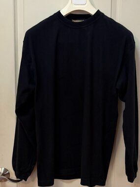 East Island Mens XL 100% Cotton L/S Crew Neck T Shirt. Black.